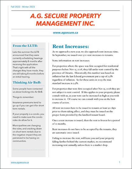 AG Secure Property Management Brochure
